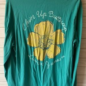 Lauren James teal green long sleeve t shirt